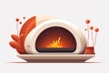 futuristic fireplace vector flat minimalistic isolated vector style illustration Royalty Free Stock Photo