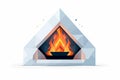 futuristic fireplace vector flat minimalistic isolated vector style illustration Royalty Free Stock Photo