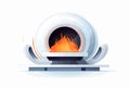 futuristic fireplace vector flat minimalistic isolated vector style illustration Royalty Free Stock Photo