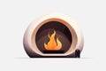 futuristic fireplace vector flat minimalistic isolated vector style illustration Royalty Free Stock Photo