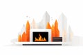 futuristic fireplace vector flat minimalistic isolated vector style illustration Royalty Free Stock Photo