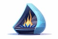 futuristic fireplace vector flat minimalistic isolated vector style illustration Royalty Free Stock Photo