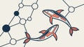 Futuristic Fish Network Connection Vector Illustration, vector design Generative AI Royalty Free Stock Photo