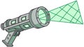 Futuristic Flashlight Projecting Green Light Beam, vector design Generative AI Royalty Free Stock Photo