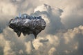 Futuristic Floating City, Modern, Clouds