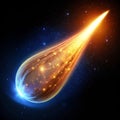 Floating glowing comet with rotating tail