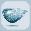 Futuristic Floating Map Interface Illustration Royalty Free Stock Photo