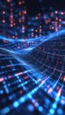 Futuristic Flowing Data Abstract Technology Background With Blue Digital Waves And Binary Code Royalty Free Stock Photo