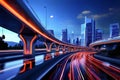 futuristic freeway capture a modern high tech freeway with sleek