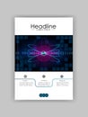 Futuristic future sci fi atom with internet technology and business interface background with numbers. Infographic data. HUD. Royalty Free Stock Photo