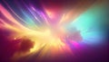 Futuristic galaxy exploding in vibrant multi colored shapes generated by AI