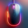 Futuristic Gaming Mouse with RGB Lighting. Generative ai.