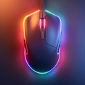 Futuristic Gaming Mouse with RGB Lighting. Generative ai.