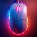 Futuristic Gaming Mouse with RGB Lighting. Generative ai.