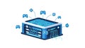 Futuristic Gaming Server System with IoT and Digital Circuitry Royalty Free Stock Photo