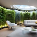 A futuristic garden room employing cutting-edge vertical farming and hi-tech climate control1 Royalty Free Stock Photo