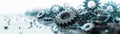 Futuristic Generative AI Technology Concept with Abstract Gray Gears on White Background Generative AI