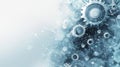 Futuristic Generative AI Technology Concept with Abstract Gray Gears on White Background Generative AI