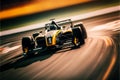 Futuristic generic concept sport Formula one car speeding on the road, generative ai Royalty Free Stock Photo