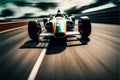 Futuristic generic concept sport Formula one car speeding on the road, generative ai Royalty Free Stock Photo