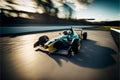 Futuristic generic concept sport Formula one car speeding on the road, generative ai Royalty Free Stock Photo