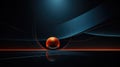 Futuristic Geometric Abstraction: Bright Orange Orb on Dark Background Royalty Free Stock Photo