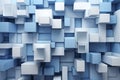 Futuristic Geometric intricated 3D wall in light blue and white color