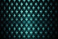 A futuristic geometric pattern of blue and green diamonds on a black background
