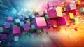 Futuristic Geometric Shapes in Motion: A Cohesive Unit Working Together for Progress and Innovation