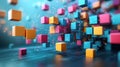 Futuristic Geometric Shapes in Motion: A Cohesive Unit Working Together for Progress and Innovation