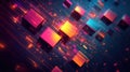 Futuristic Geometric Shapes in Motion: A Cohesive Unit Working Together for Progress and Innovation