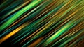 Futuristic geometry background. Neon vibrant line in green and orange color