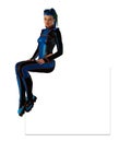 Futuristic girl in skin-tight coverall Royalty Free Stock Photo