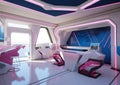 Futuristic girls' and children's room as it will look in the future.