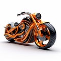Futuristic Glamour: 3d Orange Motorcycle On White Background Royalty Free Stock Photo