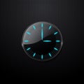 Futuristic glass clock on black background