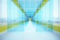 Futuristic glass corridor