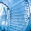 Futuristic glass staircase
