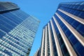 Futuristic glass and steel skyscrapers