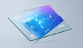 Futuristic Glass Tablet with Holographic UI Royalty Free Stock Photo