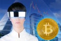 Futuristic Glasses Woman Bitcoin BTC Trader