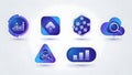 Futuristic Glassmorphism Data Analytics and Cloud Icons Royalty Free Stock Photo