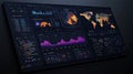 Futuristic Global Data Analytics Dashboard Royalty Free Stock Photo