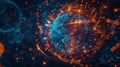 Futuristic Global Digital Network Visualization, Generative AI