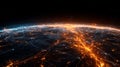 Futuristic Global Network Visualization With Glowing Digital Earth Connections Royalty Free Stock Photo