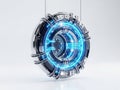 Futuristic glowing blue energy core device Royalty Free Stock Photo