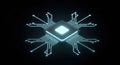 Futuristic Glowing Central Processing Unit Chip for Advanced Data Processing and Modern Technology Concepts Royalty Free Stock Photo