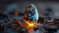 Glowing Digital World Egg on Microchip â Global Artificial Intelligence Concept â AI Generated Royalty Free Stock Photo