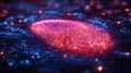 Futuristic glowing fingerprint with neon lights