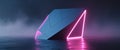 Futuristic Glowing Geometric Shape With Pink And Blue Neon Lights In A Dark Setting Royalty Free Stock Photo